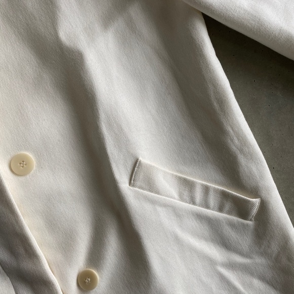 ZARA ecru ivory coat with drop shoulder balloon sleeves size M - Picture 8 of 9